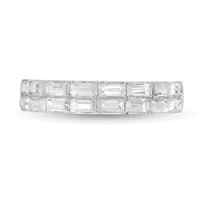 1.0 CT. TW Baguette Diamond Double Row Anniversary Band in 14K White Gold
