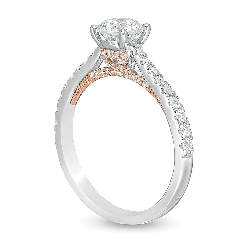 Zales Private Collection 1.0 CT. TW Colourless Diamond Engagement Ring in 14K Two-Tone Gold (F/I1)