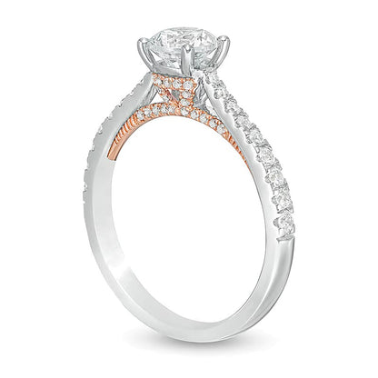 Zales Private Collection 1.0 CT. TW Colourless Diamond Engagement Ring in 14K Two-Tone Gold (F/I1)