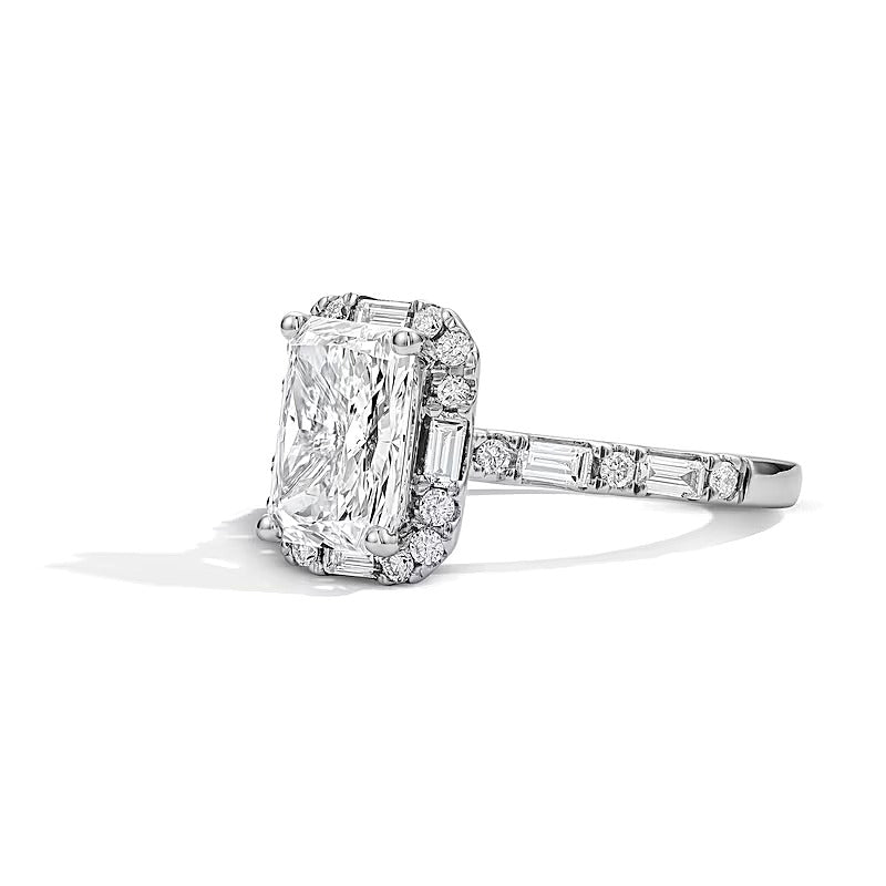 2.63 CT. TW Radiant-Cut Lab-Grown Diamond Frame Engagement Ring in 14K White Gold (F/VS2)