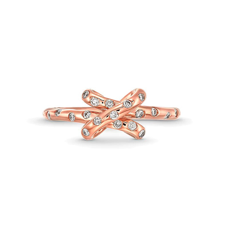 0.2 CT. TW Lab-Grown Diamond Bubbles Knot Ring in 10K Rose Gold (F/SI2)