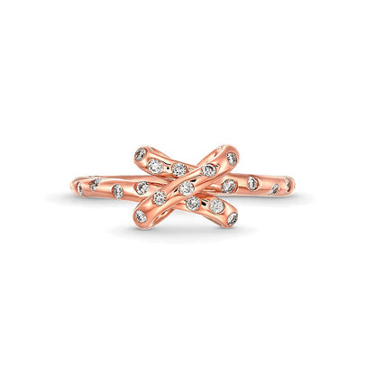 0.2 CT. TW Lab-Grown Diamond Bubbles Knot Ring in 10K Rose Gold (F/SI2)