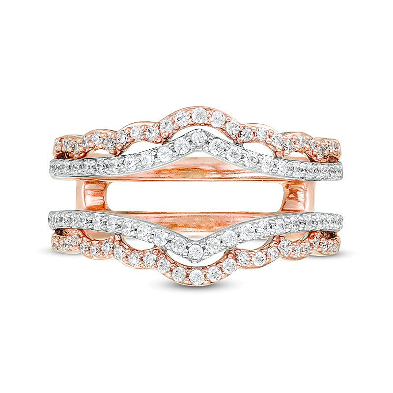 0.5 CT. TW Diamond Scallop Solitaire Enhancer in 14K Two-Tone Gold