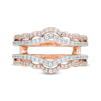 0.5 CT. TW Diamond Scallop Solitaire Enhancer in 14K Two-Tone Gold
