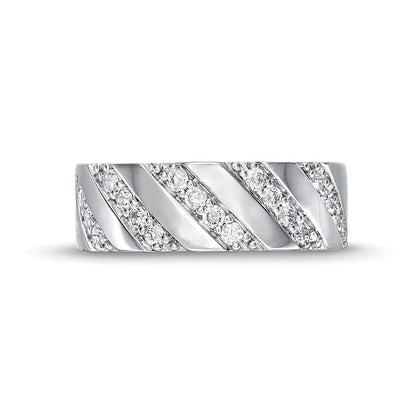 0.5 CT. TW Diamond Slant Row Band in 10K White Gold