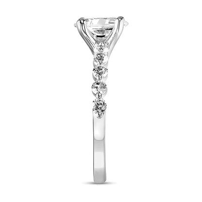 Oval White Lab-Created Sapphire Engagement Ring in 10K White Gold