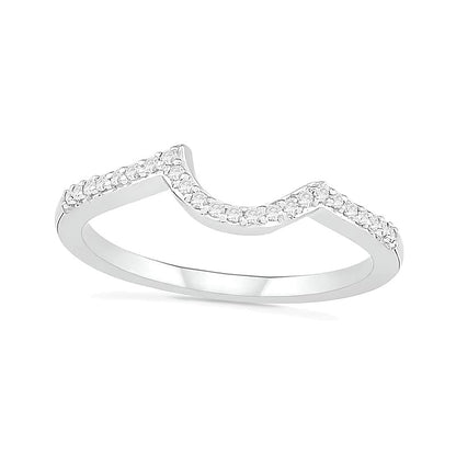 Oval Lab-Created White Sapphire Crossover Bypass Split Shank Bridal Set in Sterling Silver