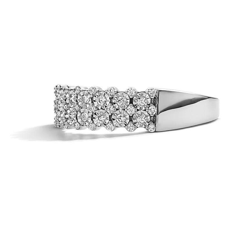 0.25 CT. TW Diamond Multi-Row Anniversary Band in 10K White Gold