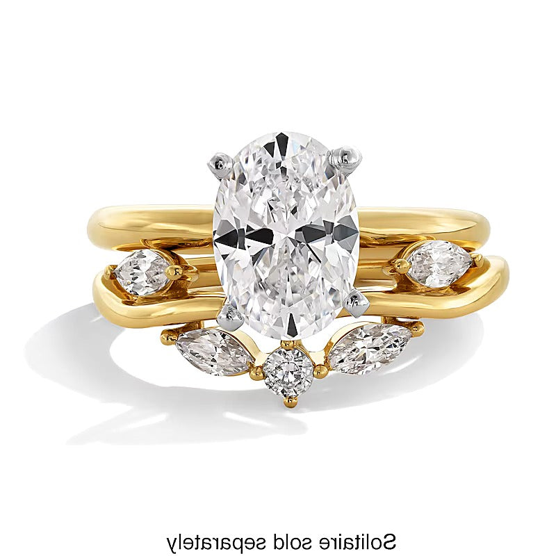 0.38 CT. TW Marquise and Round Lab-Grown Diamond Leaf Vine Contour Band in 14K Gold (F/VS2)