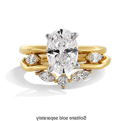0.38 CT. TW Marquise and Round Lab-Grown Diamond Leaf Vine Contour Band in 14K Gold (F/VS2)