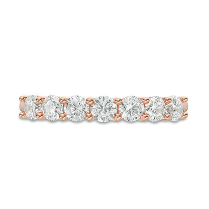 1.0 CT. TW Diamond Seven Stone Anniversary Band in 10K Rose Gold