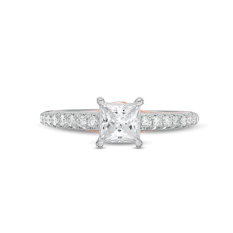 1.0 CT. TW Princess-Cut Diamond Engagement Ring in 14K Two-Tone Gold