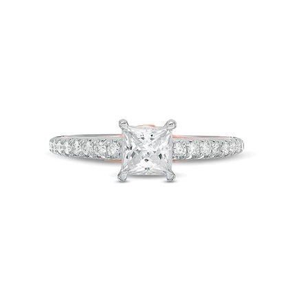 1.0 CT. TW Princess-Cut Diamond Engagement Ring in 14K Two-Tone Gold