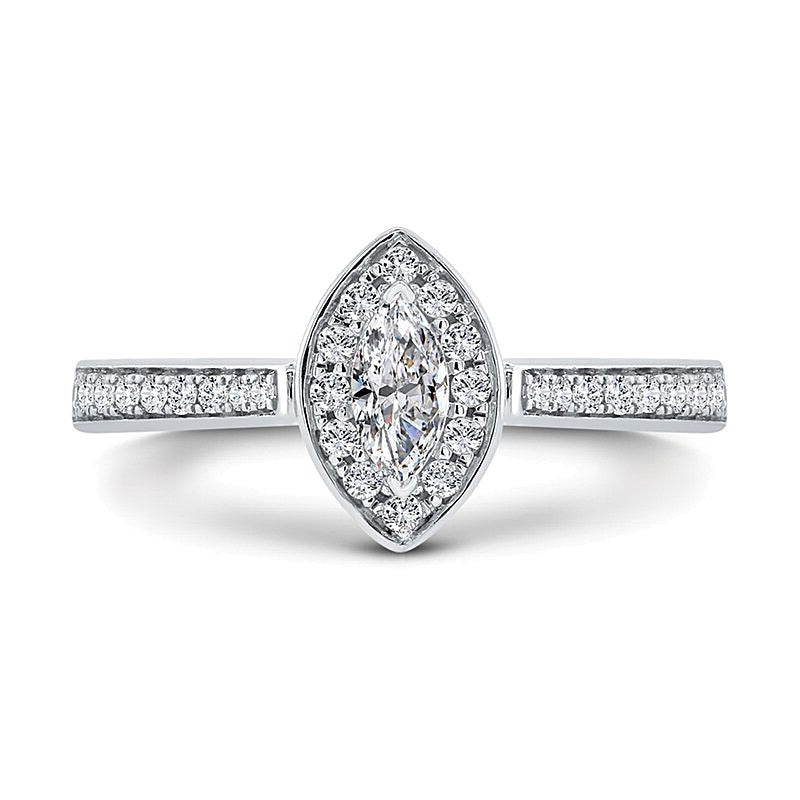 0.25 CT. TW Marquise-Cut Diamond Frame Promise Ring in 10K White Gold