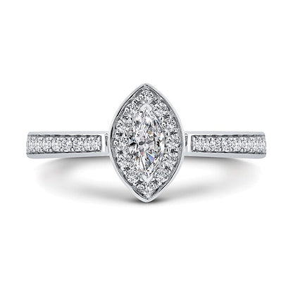 0.25 CT. TW Marquise-Cut Diamond Frame Promise Ring in 10K White Gold