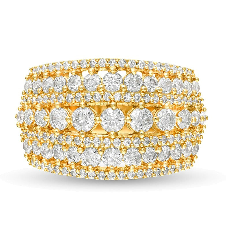 2.0 CT. TW Diamond Multi-Row Domed Ring in 10K Gold