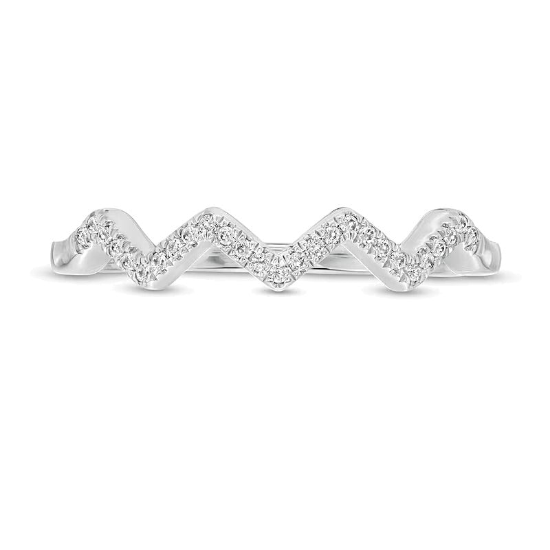 0.07 CT. TW Diamond Zig-Zag Ring in Sterling Silver
