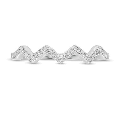 0.07 CT. TW Diamond Zig-Zag Ring in Sterling Silver