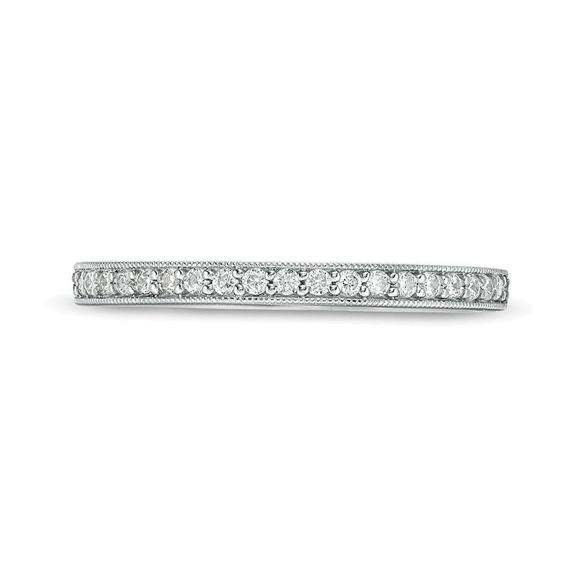0.2 CT. TW Diamond Vintage-Style Wedding Band in 10K White Gold