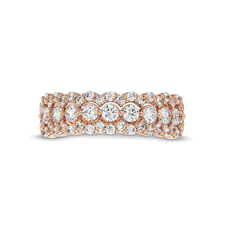 1.0 CT. TW Diamond Scallop Edge Band in 10K Rose Gold