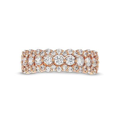 1.0 CT. TW Diamond Scallop Edge Band in 10K Rose Gold