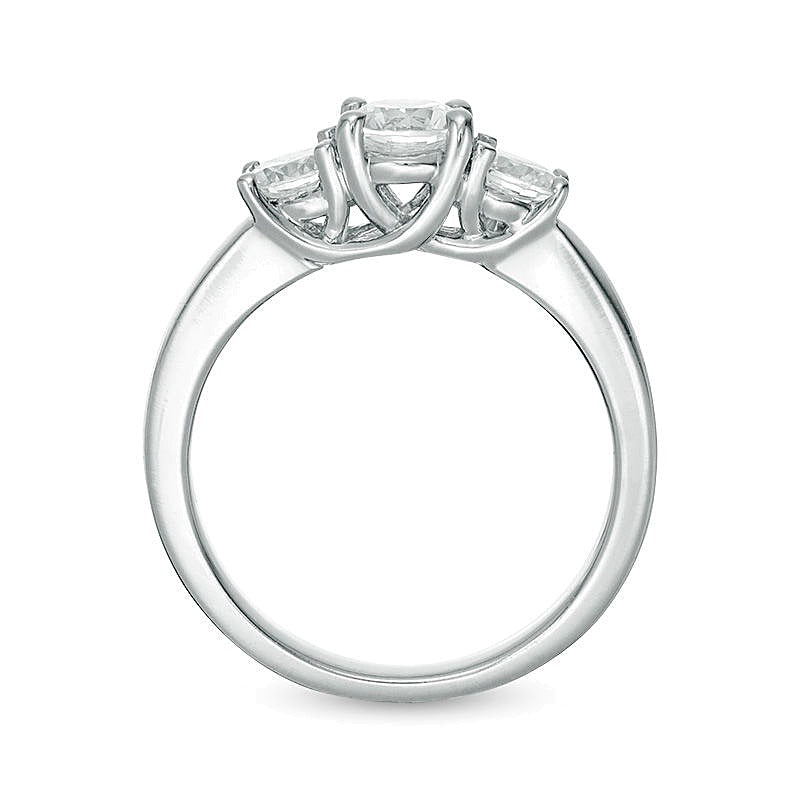 1.0 CT. TW Diamond Three Stone Engagement Ring in 14K White Gold