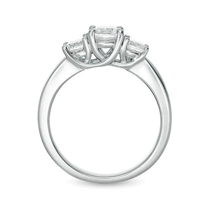 1.0 CT. TW Diamond Three Stone Engagement Ring in 14K White Gold