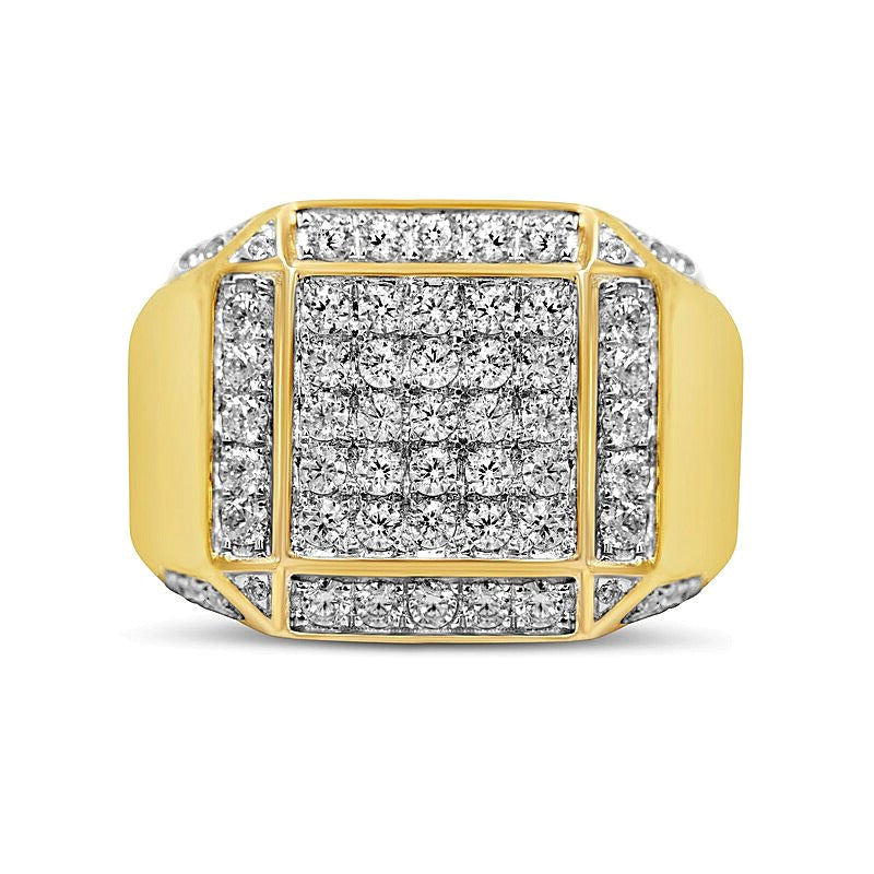 2.13 CT. TW Multi-Diamond Frame Square-Top Ring in 10K Gold