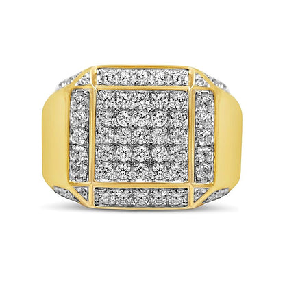 2.13 CT. TW Multi-Diamond Frame Square-Top Ring in 10K Gold