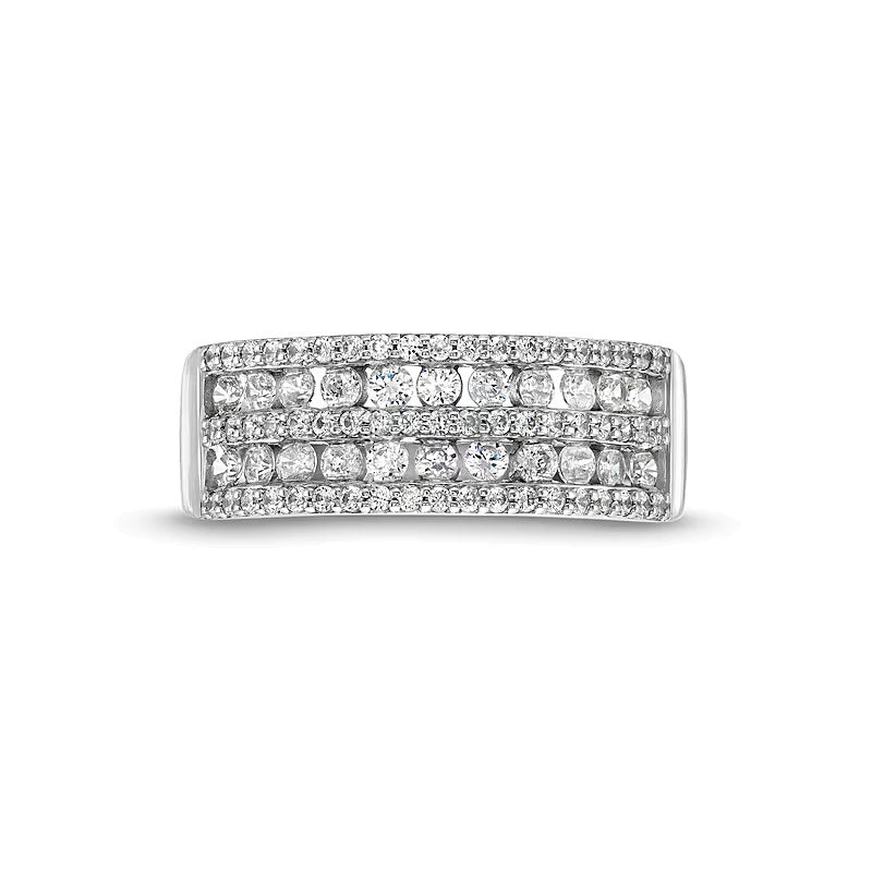 0.75 CT. TW Diamond Multi-Row Band in 10K White Gold