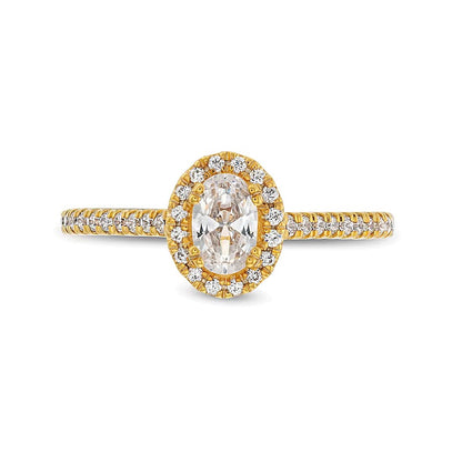 0.75 CT. TW Oval Diamond Frame Engagement Ring in 14K Gold