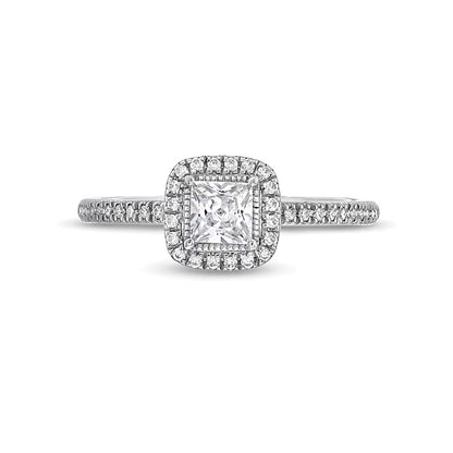 0.5 CT. TW Princess-Cut Diamond Frame Engagement Ring in 14K White Gold
