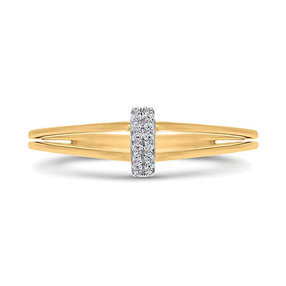 Diamond Accent Linear Bar Split Shank Ring in 10K Gold