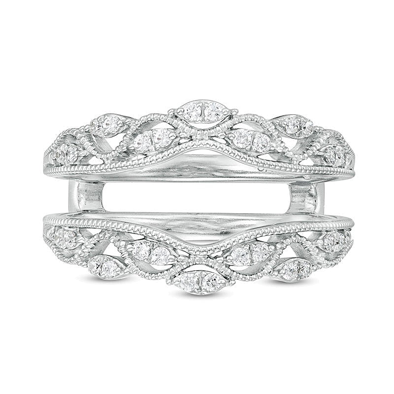 0.2 CT. TW Diamond Vintage-Style Solitaire Enhancer in 14K White Gold