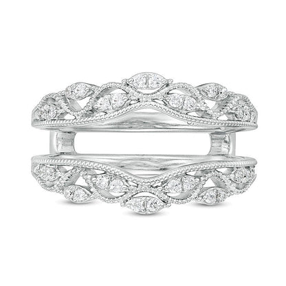 0.2 CT. TW Diamond Vintage-Style Solitaire Enhancer in 14K White Gold