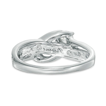 1.0 CT. TW Diamond Three Stone Slant Engagement Ring in 14K White Gold