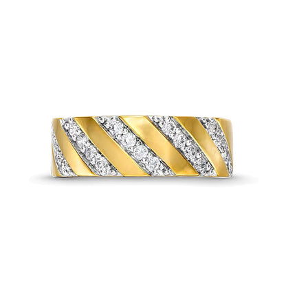 0.5 CT. TW Diamond Slant Row Band in 10K Gold