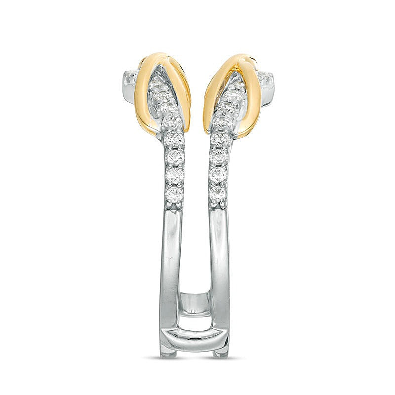 0.38 CT. TW Diamond Infinity Chevron Solitaire Enhancer in 10K Two-Tone Gold