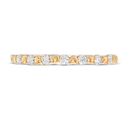 0.2 CT. TW Diamond Alternating Heart Stackable Band in 10K Gold