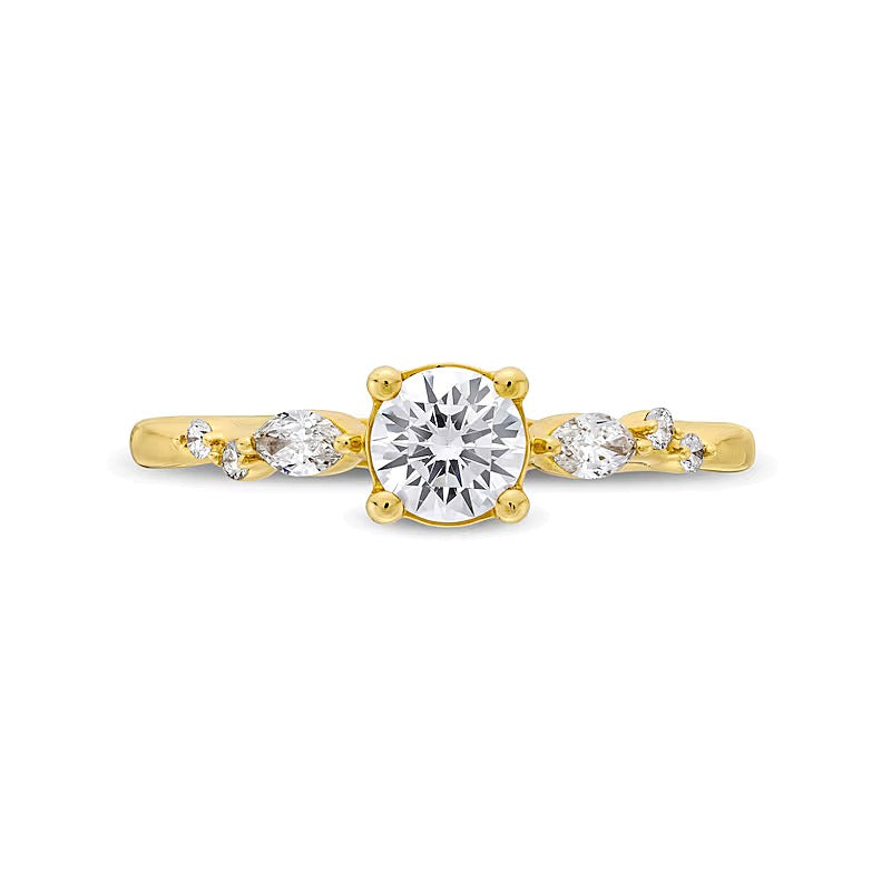 0.63 CT. TW Marquise and Round Diamond Scatter Engagement Ring in 14K Gold
