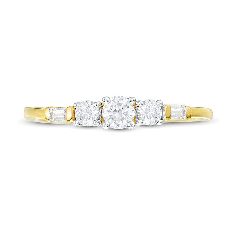 0.33 CT. TW Diamond Three Stone Engagement Ring in 10K Gold