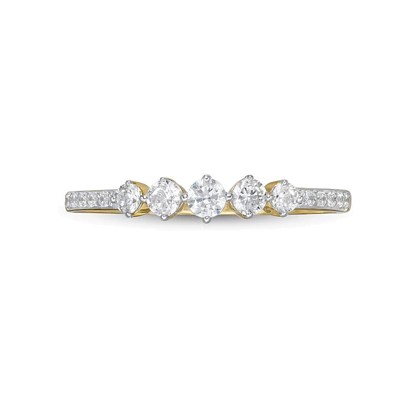 0.33 CT. TW Diamond Five Stone Anniversary Band in 10K Gold