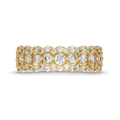 1.0 CT. TW Diamond Scallop Edge Band in 10K Gold