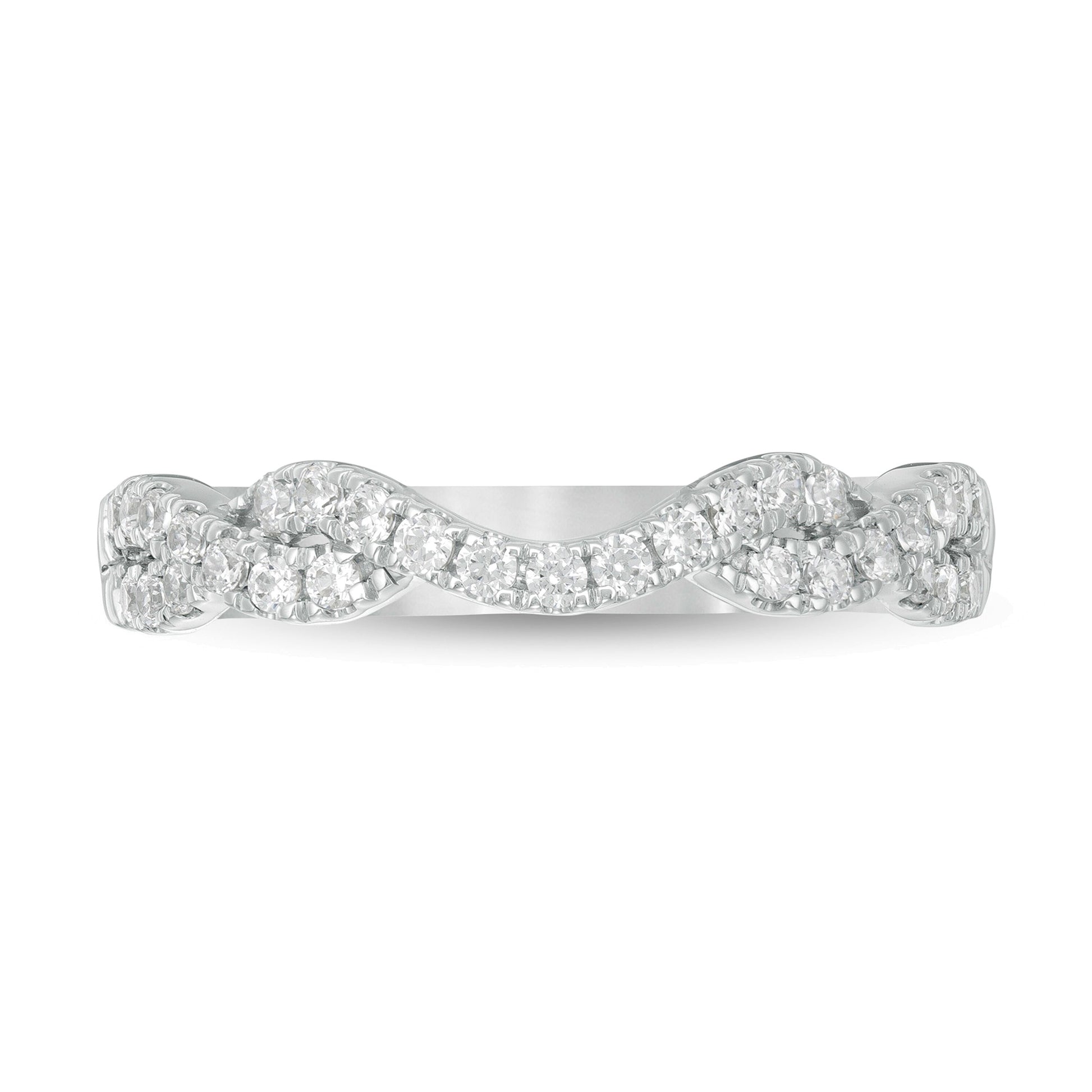 0.33 CT. TW Diamond Twist Contour Band in 14K White Gold