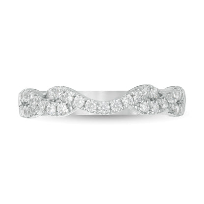 0.33 CT. TW Diamond Twist Contour Band in 14K White Gold