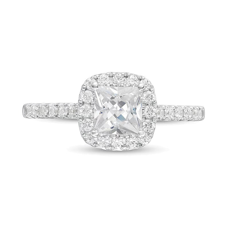 1.33 CT. TW Princess-Cut Lab-Grown Diamond Frame Engagement Ring in 14K White Gold (F/VS2)