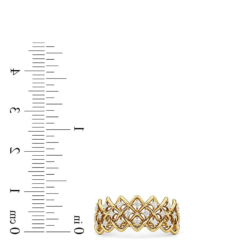 0.33 CT. TW Princess-Cut Diamond Woven Ring in 10K Gold