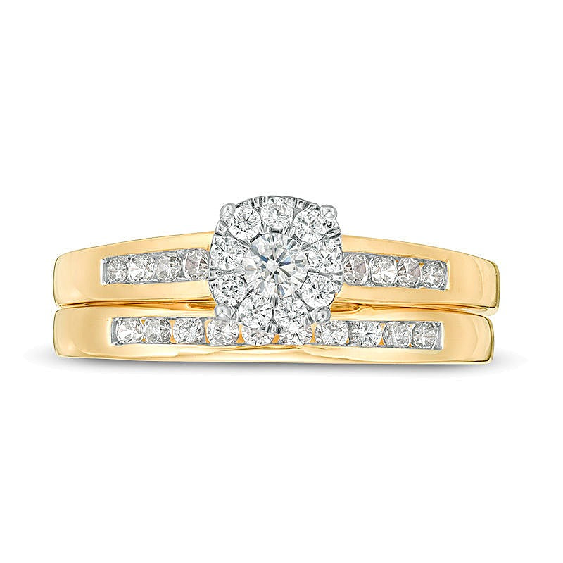 0.5 CT. TW Diamond Frame Bridal Set in 10K Gold