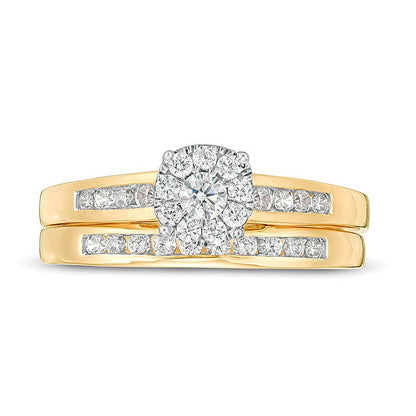0.5 CT. TW Diamond Frame Bridal Set in 10K Gold