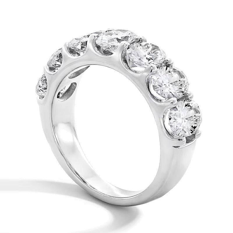 3.0 CT. TW Oval Lab-Grown Diamond Seven Stone Anniversary Band in 14K White Gold (F/SI2)